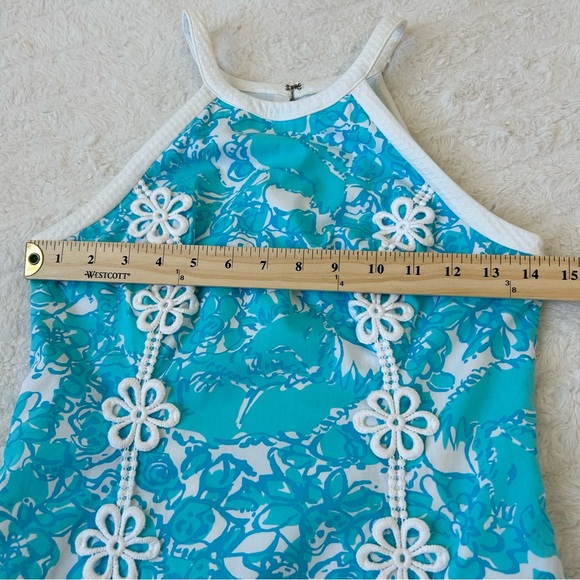 Lilly Pulitzer Pearl Halter Shift Dress Womens Sz 00 Colorful Feminine Cotton - Picture 5 of 11